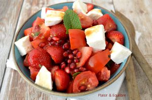Recette Salade de tomates, fraises et grenade