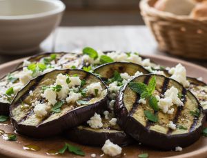 Recette Aubergines grillées à la feta et aux herbes : la recette estivale parfaite
