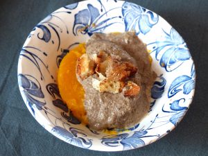 Recette Tranche de butternut à la crème de champignons