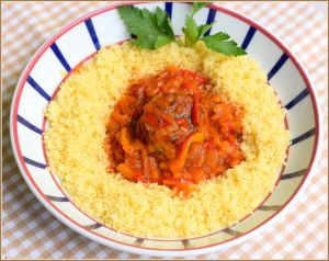 Recette Boulettes de veau aux herbes et aux épices...sur une sauce aux poivrons