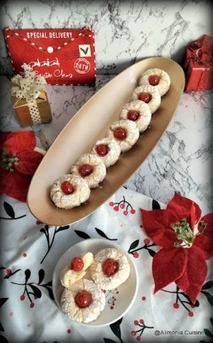 Recette Amaretti aux cerises confites / Amaretti con cerezas confitadas