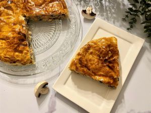 Recette Tourte aux deux saumons et aux champignons