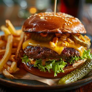 Recette Cheeseburger maison façon diner américain : Recette facile et savoureuse