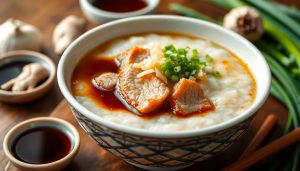 Recette Du congee au porc croustillant : dégustez ce plat asiatique