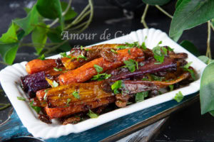 Recette Carottes glacées rôties au four