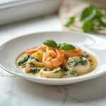 Recette Creamy Shrimp and Spinach Tortellini