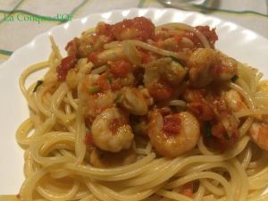 Recette Spaghettis aux crevettes et fenouil sauvage-les recettes de Enzo