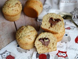 Recette Muffins coeur pâte à tartiner & nougatine