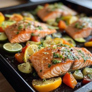 Recette Découvrez la Recette Secrète du Saumon Croustillant aux Légumes Caramélisés pour un Repas Exquis et Sain