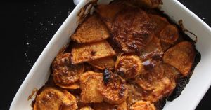 Recette Gratin de patates douces crémeux au beurre de cacahuète : Un délice réconfortant