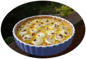 Recette Quiche au potimarron, lardons, fromage de chèvre & noisettes - IG Bas