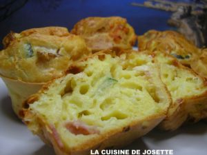 Recette Mini-cake jambon/courgette/chèvre