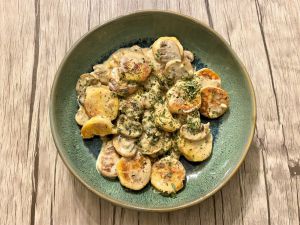 Recette Quenelles poêlées aux champignons et à la crème