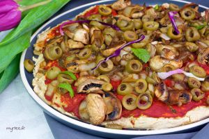 Recette Pizza aux endives et aux champignons VEGAN