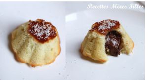 Recette Nutella ® : Petits gâteaux Noix de coco coeur coulant au Nutella