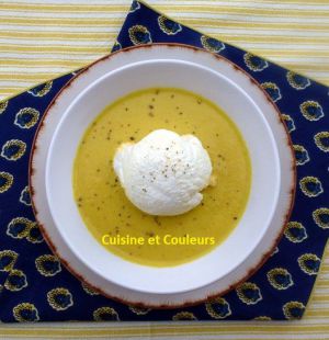 Recette Île flottante, courgettes jaunes au lait de coco