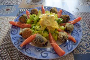 Recette Salade et ses croquettes de boudins noirs