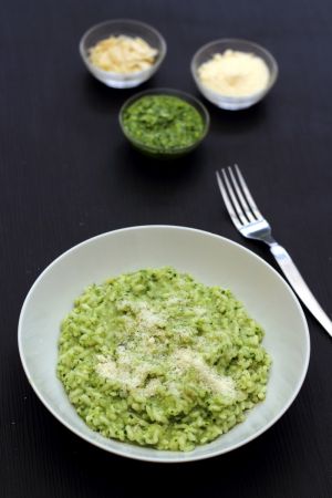 Recette Risotto au pesto de céleri et amandes