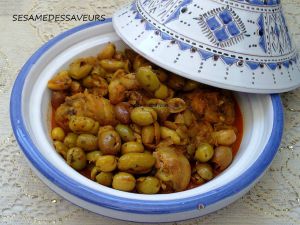 Recette Tajine de poulet aux olives Meslalla