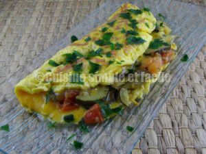 Recette Omelette au jambon et à la ratatouille