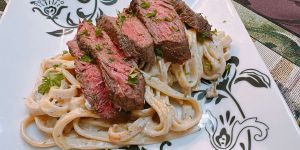 Recette Creamy Butter Steak and Pasta