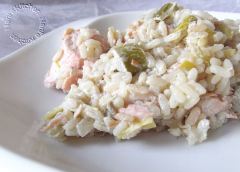 Recette Risotto de saumon aux poireaux