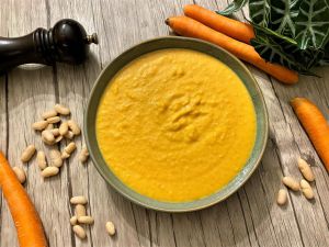 Recette Velouté de carottes et haricots blancs au chèvre frais