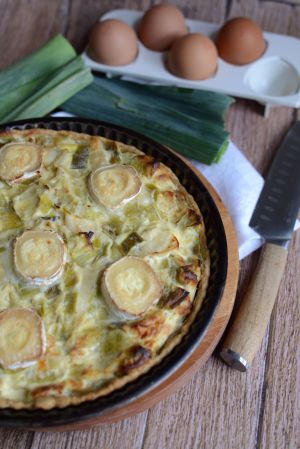 Recette Tarte poireaux ricotta fromage de chèvre #végétarien