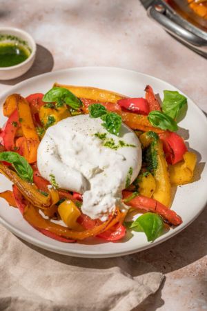 Recette Salade de poivrons grillés et burrata