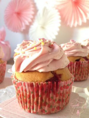 Recette Cupcakes aux fraises, crémeux fraises-mascarpone