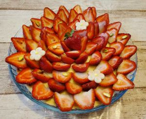 Recette Tarte aux fraises, pistache et rose