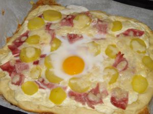Recette Pizza jambon/boursin