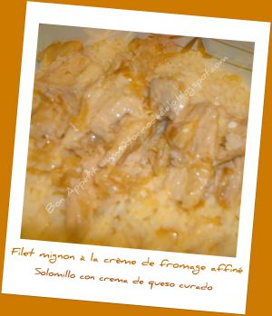 Recette Filet mignon de porc sauce crème de fromage affiné - Solomillo de cerdo con salsa de crema de queso curado