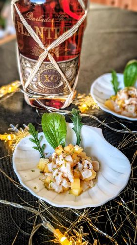 Recette Tartare de Saint Jacques à la mangue et citron vert #RhumAvent avec Planteray XO