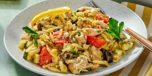 Recette Greek Lemon Chicken Orzo Casserole