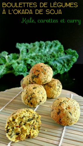 Recette Boulettes de légumes à l’okara de soja : kale, carottes et curry (vegan)