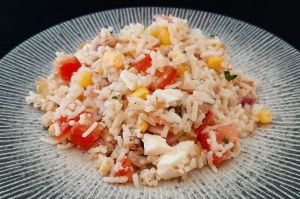 Recette Salade de riz entre Terre et Mer