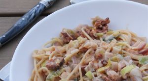 Recette Linguine chorizo, noix, poireaux & crème à l'Espagnole