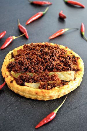 Recette Tarte fine de fenouil à l'orange et crumble de chorizo