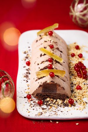Recette Bûche chocolat noisettes