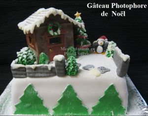 Recette Gâteau "Maison Photophore de Noël" en Pâte à Sucre