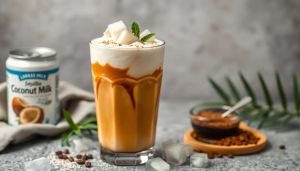 Recette Café frappé macchiato au lait de coco : la recette exotique facile