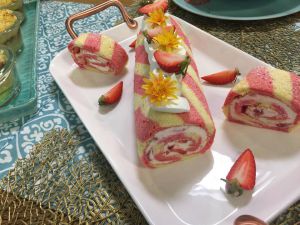 Recette Bûche glacée aux fraises