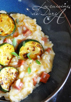 Recette Risotto aux courgettes et chorizo fort