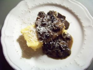Recette Polenta - sauce aux champignons