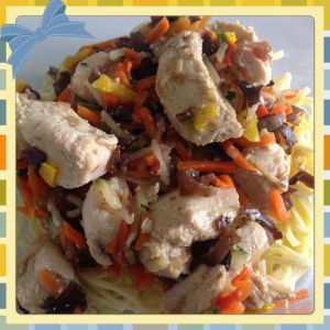 Recette Julienne de légumes et poulet façon wok au Cookeo