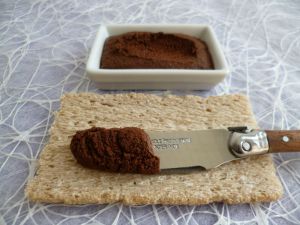 Recette Tartinade crue cacao et noix de coco (diététique, végane, sans beurre, sans lait, sans sucre, sans gluten et riche en fibres)