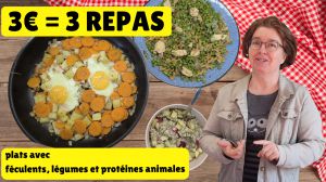 Recette 3 € = 3 repas équilibrés et faciles