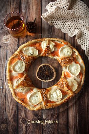 Recette Couronne feuilletée au saumon fumé et chèvre