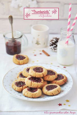 Recette "Thumbsprint" à la framboise #Noël #vegan #sans gluten